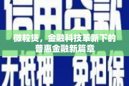 梅山微粒贷，金融科技革新下的普惠金融新篇章