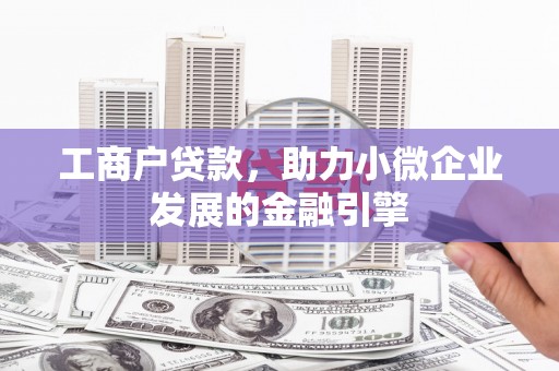 梅山工商户贷款，助力小微企业发展的金融引擎