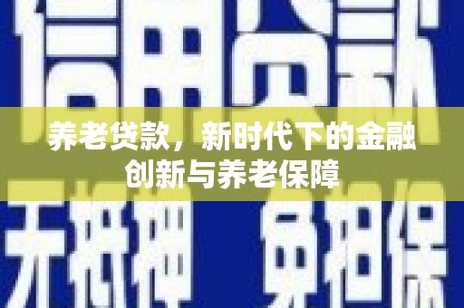 梅山养老贷款，新时代下的金融创新与养老保障