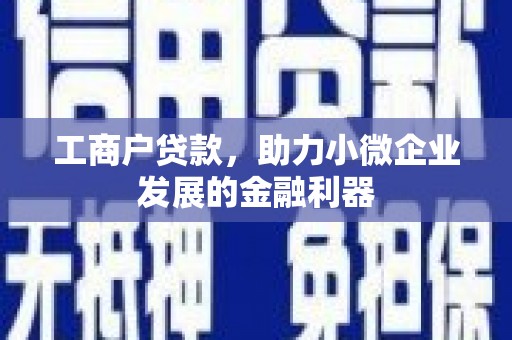 梅山工商户贷款，助力小微企业发展的金融利器