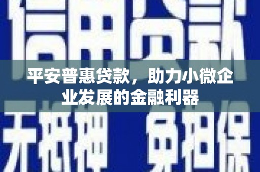 梅山平安普惠贷款，助力小微企业发展的金融利器