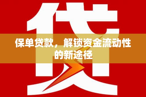 梅山保单贷款，解锁资金流动性的新途径