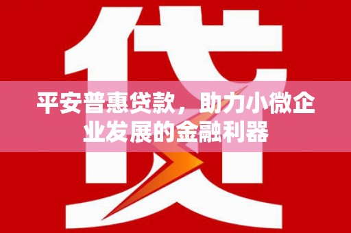 梅山平安普惠贷款，助力小微企业发展的金融利器