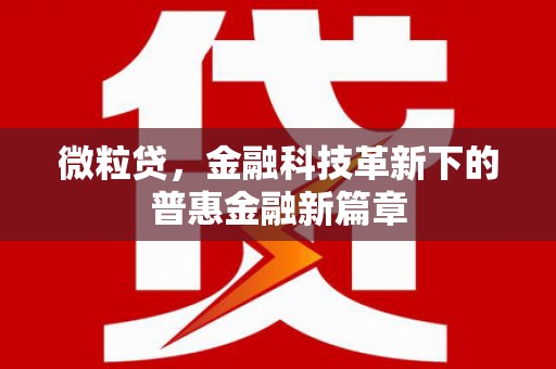 梅山微粒贷，金融科技革新下的普惠金融新篇章