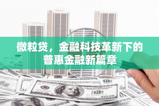 梅山微粒贷，金融科技革新下的普惠金融新篇章