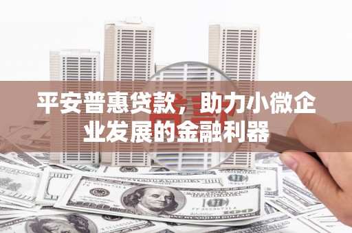 梅山平安普惠贷款，助力小微企业发展的金融利器